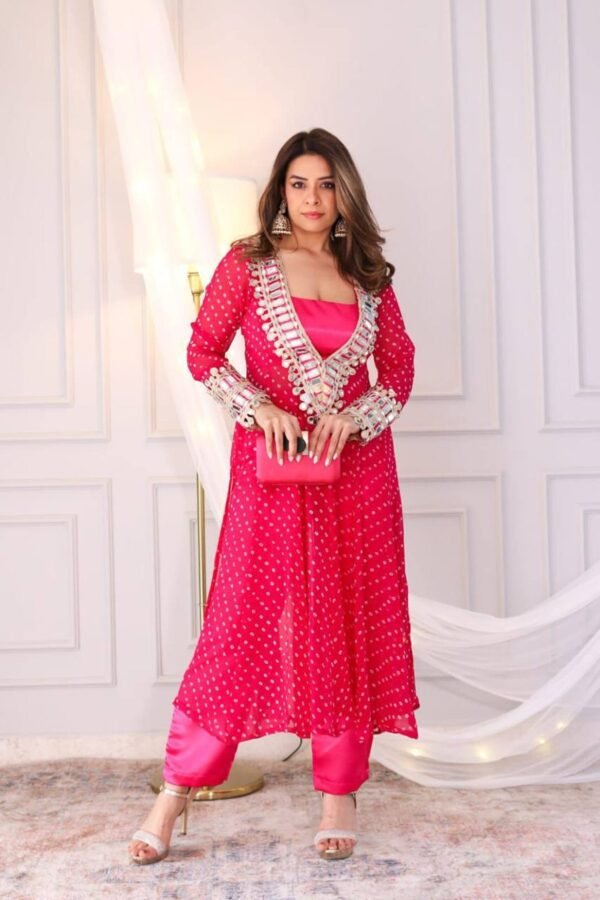 LG-1944_8.jpg Rani Pink Bandhani Print Mirror Work Cord Set