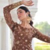 Bronze Color Fendy Silk Sharara Set