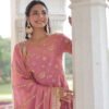 LW-9300_6.jpg Charm Pink Color Fendy Silk Sharara Set