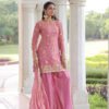 LW-9300_7.jpg Charm Pink Color Fendy Silk Sharara Set