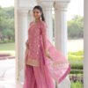 LW-9300_8.jpg Charm Pink Color Fendy Silk Sharara Set