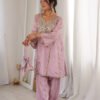 LW-9326_10.jpg Premium Metallic Pink Real Mirror Work Suit Set in HO Fabric