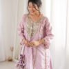 LW-9326_11.jpg Premium Metallic Pink Real Mirror Work Suit Set in HO Fabric