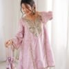 LW-9326_8.jpg Premium Metallic Pink Real Mirror Work Suit Set in HO Fabric