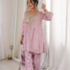LW-9326_9.jpg Premium Metallic Pink Real Mirror Work Suit Set in HO Fabric