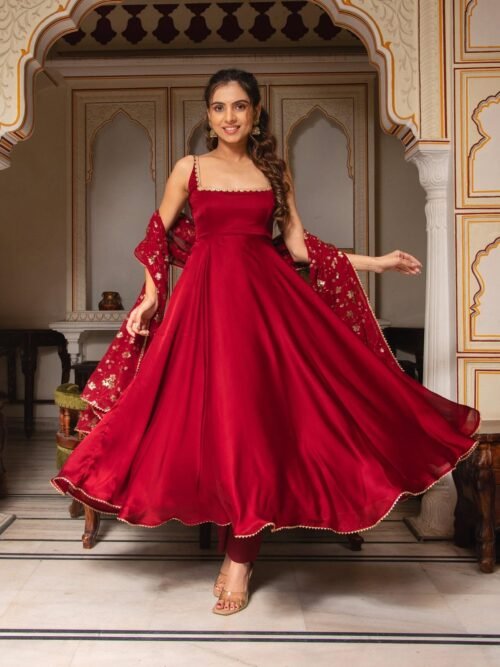 MM-235MAROON_4.jpg Maroon Soft Georgette Sleeveless Anarkali Suit