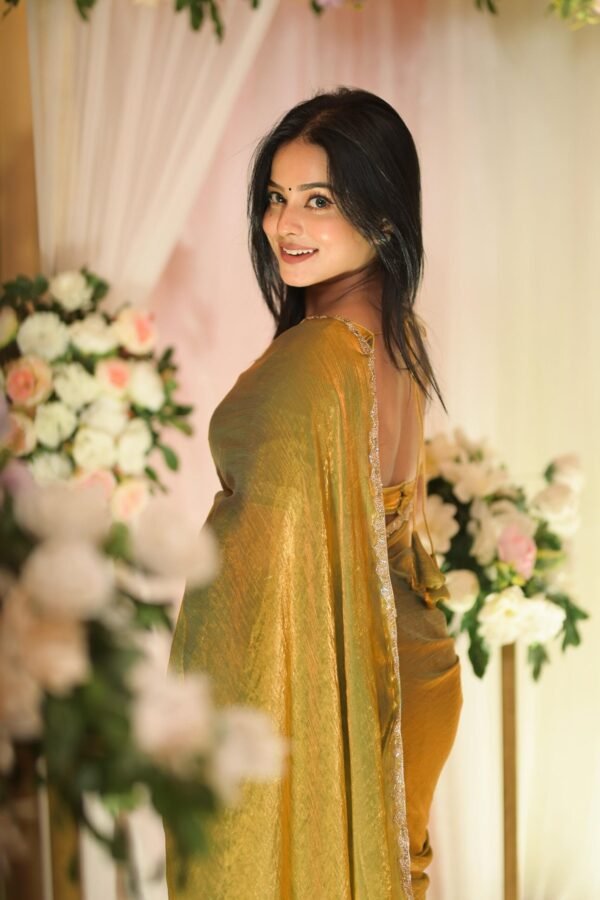 MM-246golden_1.jpg Luxurious Two-Tone Fendy Chiffon Saree