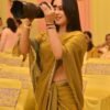 MM-246golden_4.jpg Luxurious Two-Tone Fendy Chiffon Saree