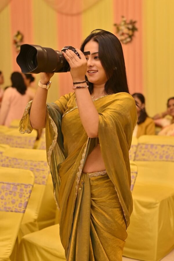 MM-246golden_4.jpg Luxurious Two-Tone Fendy Chiffon Saree
