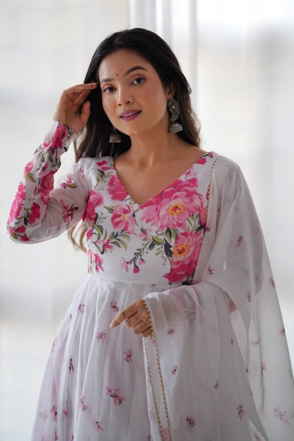 NKB-38_2.jpg Get Ready to Turn Heads with this Elegant White Floral Print Anarkali Set