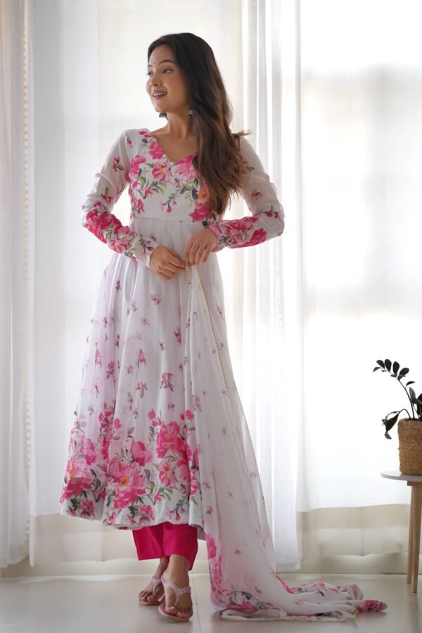 NKB-38_3.jpg Get Ready to Turn Heads with this Elegant White Floral Print Anarkali Set