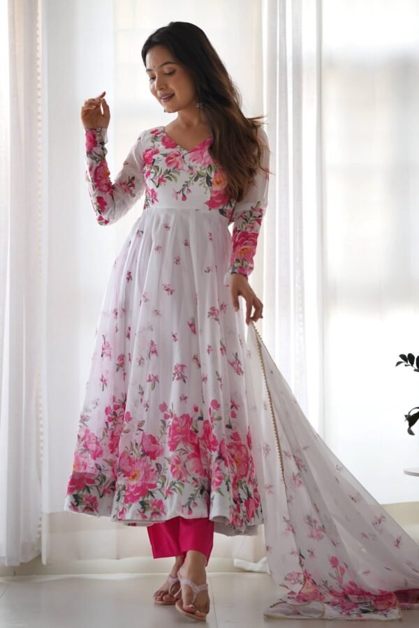 NKB-38_4.jpg Get Ready to Turn Heads with this Elegant White Floral Print Anarkali Set