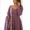 NKB-40ONION_1.jpg Mauve Pure Romansilk Chanderi Anarkali Suit with Embroidered Dupatta