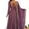 NKB-40ONION_2.jpg Mauve Pure Romansilk Chanderi Anarkali Suit with Embroidered Dupatta