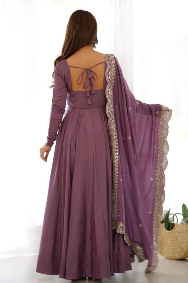 NKB-40ONION_2.jpg Mauve Pure Romansilk Chanderi Anarkali Suit with Embroidered Dupatta