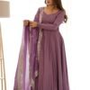 NKB-40ONION_3.jpg Mauve Pure Romansilk Chanderi Anarkali Suit with Embroidered Dupatta