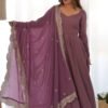 NKB-40ONION_5.jpg Mauve Pure Romansilk Chanderi Anarkali Suit with Embroidered Dupatta