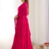Elegant Roman Silk Chanderi Anarkali Suit Set with Banarasi Jacquard Dupatta