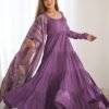 NKB-47PURPLE_3.jpg Lavender Heavy Roman Silk Chanderi Anarkali Suit Set