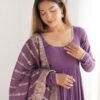NKB-47PURPLE_6.jpg Lavender Heavy Roman Silk Chanderi Anarkali Suit Set