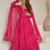 NKB-48RANI_5.jpg Rani Pink Bandhej Print Chiffon Anarkali Suit Set