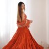 NKB-49ORANGE_1.jpg Elegant Orange Anarkali Set for Special Occasions