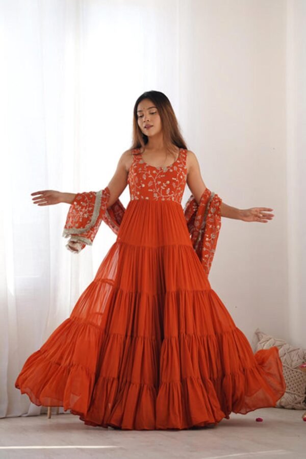 NKB-49ORANGE_2.jpg Elegant Orange Anarkali Set for Special Occasions
