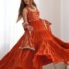 NKB-49ORANGE_4.jpg Elegant Orange Anarkali Set for Special Occasions