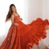 NKB-49ORANGE_5.jpg Elegant Orange Anarkali Set for Special Occasions