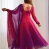 NKB-51DARKPINK_1.jpg Dark Pink & Purple Shaded Fox Georgette Anarkali Suit