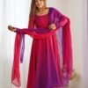 NKB-51DARKPINK_5.jpg Dark Pink & Purple Shaded Fox Georgette Anarkali Suit