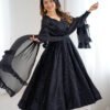 NKB-55BLACK_2.jpg Maroon Color Lucknowi Sequence Work Anarkali Suit