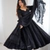 NKB-55BLACK_3.jpg Maroon Color Lucknowi Sequence Work Anarkali Suit