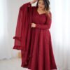 NKB-55MAROON_1.jpg Maroon Color Lucknowi Sequence Work Anarkali Suit