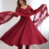 NKB-55MAROON_3.jpg Maroon Color Lucknowi Sequence Work Anarkali Suit