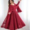 NKB-55MAROON_4.jpg Maroon Color Lucknowi Sequence Work Anarkali Suit