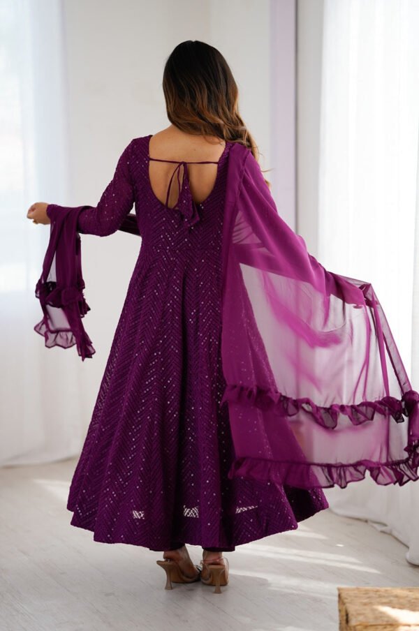 NKB-55WINE_3.jpg Wine Color Lucknowi Work Anarkali Suit