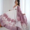 NKB-60ONION_1.jpg Onion Color Organza Silk Anarkali Suit with Dupatta