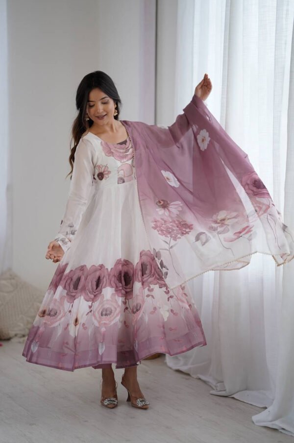 NKB-60ONION_5.jpg Onion Color Organza Silk Anarkali Suit with Dupatta