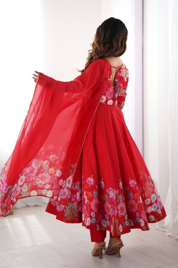 NKB-60RED_2.jpg Red Organza Anarkali Suit Set