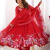 NKB-60RED_4.jpg Red Organza Anarkali Suit Set