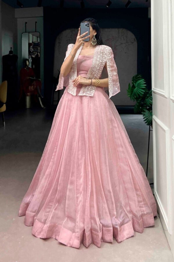 NNK1119_6.jpg Premium Tender Pink Allnen Crush Lehenga Set with 5 Meter Flair
