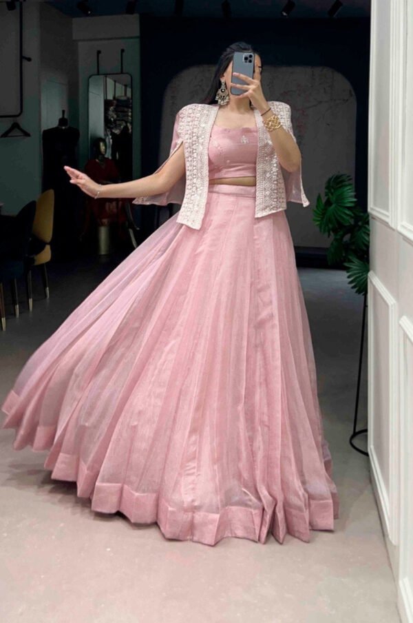 NNK1119_7.jpg Premium Tender Pink Allnen Crush Lehenga Set with 5 Meter Flair
