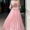 NNK1119_8.jpg Premium Tender Pink Allnen Crush Lehenga Set with 5 Meter Flair