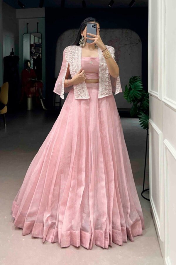 NNK1119_8.jpg Premium Tender Pink Allnen Crush Lehenga Set with 5 Meter Flair