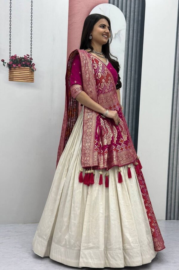 Pc-560_6.jpg Rani Pink Lehenga Saree Set – Royal Elegance with Modern Flair