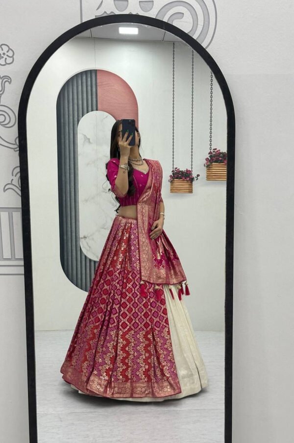 Pc-560_8.jpg Rani Pink Lehenga Saree Set – Royal Elegance with Modern Flair