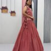 Pc-569_7.jpg Dusky Red Crunchy Silk Lehenga Set with 3.5 Meter Flair & Heavy Sequins Jacket