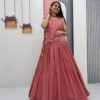 Pc-569_8.jpg Dusky Red Crunchy Silk Lehenga Set with 3.5 Meter Flair & Heavy Sequins Jacket