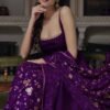Purpulecl_3.jpg Gorgeous Violet Heavy Faux Georgette With Fully Flair Anarkali Suit